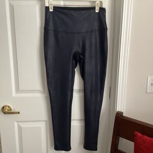 DARK BLUE  faux leather leggings